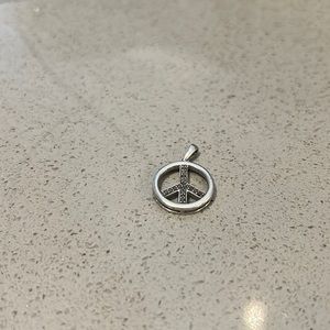Black diamond peace sign pendant